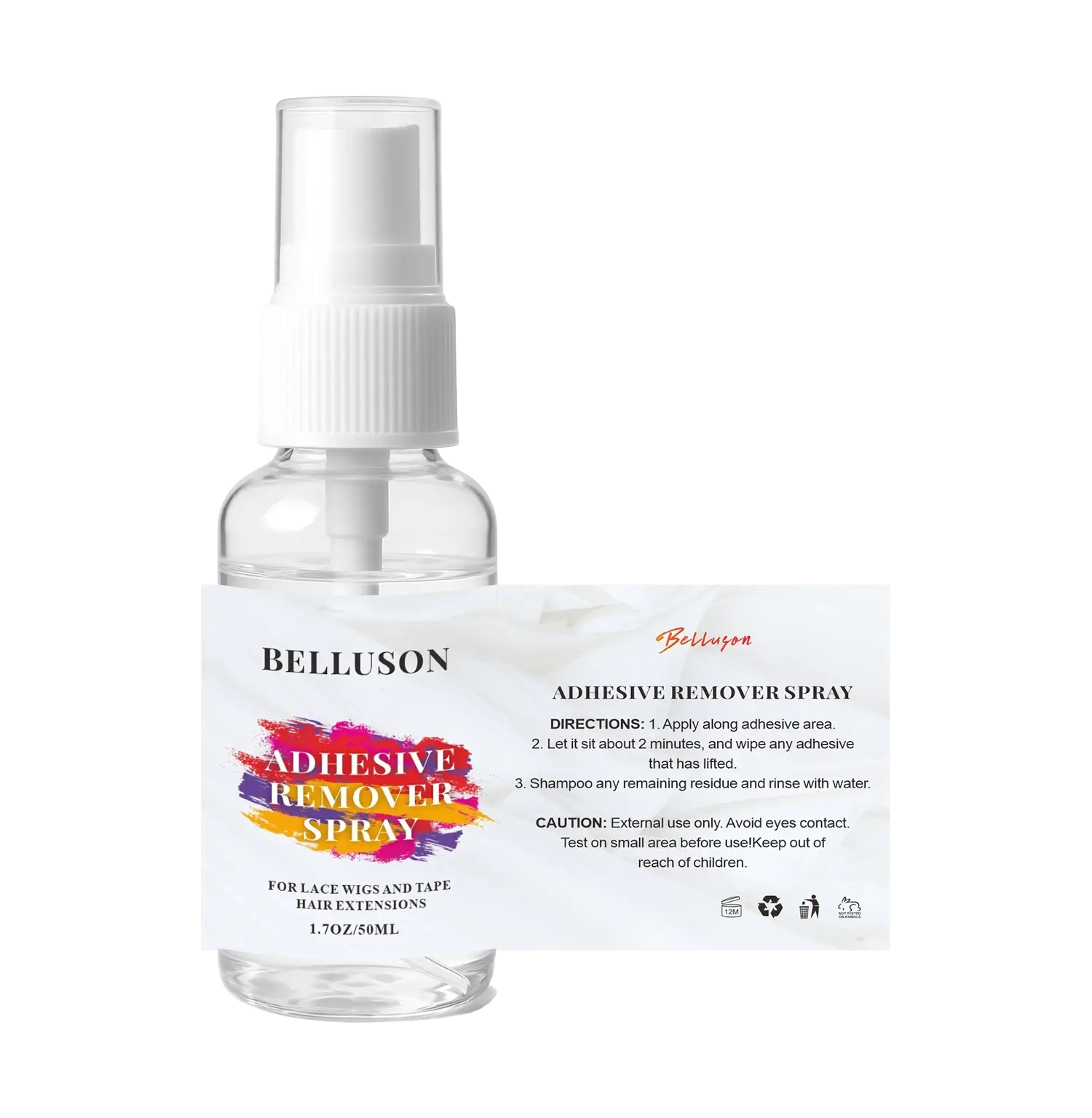 Gentle wig adhesive remover spray for sensitive skin, alcohol-free.