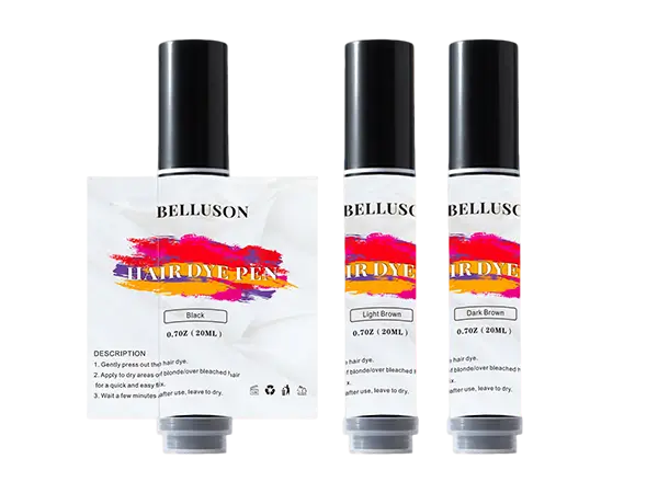 Quick-dry hair dye pen for instant root touch-up, non-toxic formula with precision applicator tip