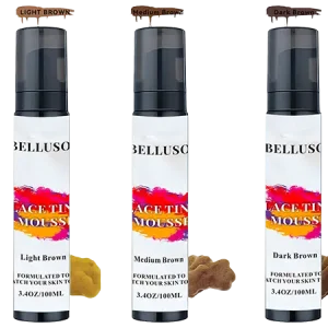 Lightweight lace tint foam mousse for wigs and closures, highly pigmented and waterproof finish