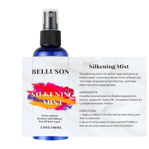 Silkening mist for shiny, frizz-free hair, smoothes flyaways and tames frizz.