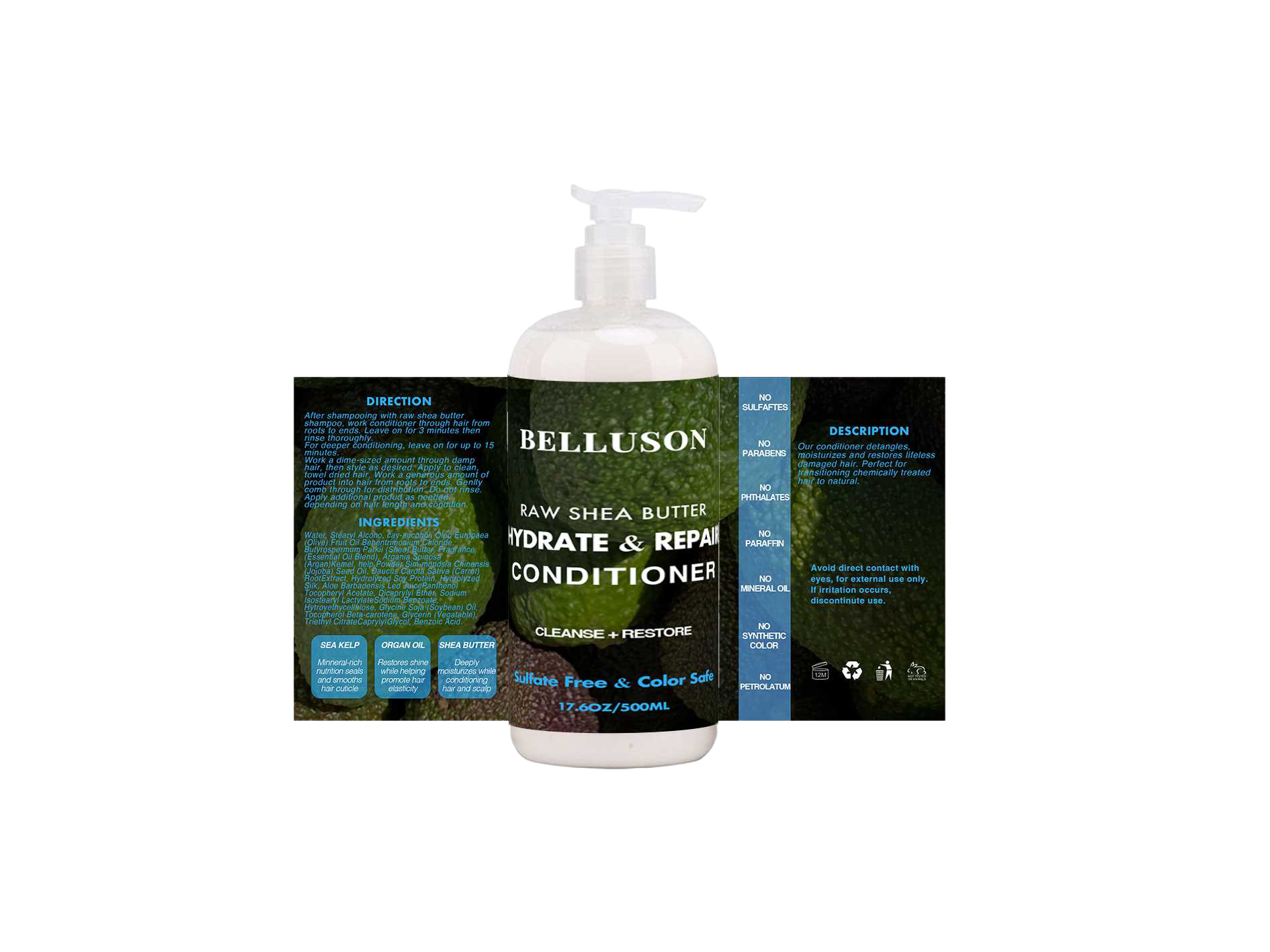 Sulfate-free conditioner for dry hair, moisturizing formula with keratin and argan oil for frizz control